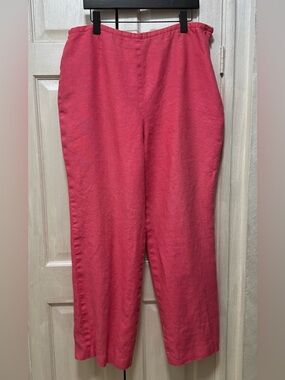 Talbots Women’s Plus Size 20 Coral Pink Irish Linen Straight Leg Pants Lined